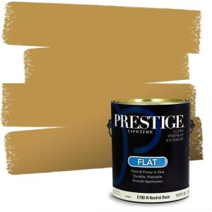 imagePRESTIGE Paints Interior Paint and Primer In One 1Gallon Flat Comparable Match of Sherwin Williams SequinDifferent Gold