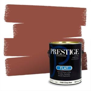 imagePRESTIGE Paints Interior Paint and Primer In One 1Gallon Flat Comparable Match of Valspar Antique CoralJekyll Club Cherokee Rust