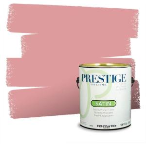 imagePRESTIGE Paints Interior Paint and Primer In One 1Gallon Flat Comparable Match of Valspar Cosmic PinkDC Coastal Peach