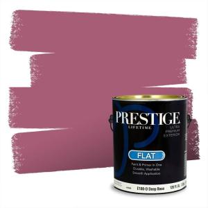 imagePRESTIGE Paints Interior Paint and Primer In One 1Gallon Flat Comparable Match of Valspar Cosmic PinkDeep Sunset