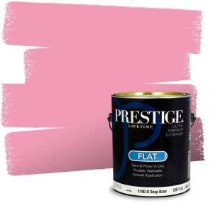 imagePRESTIGE Paints Interior Paint and Primer In One 1Gallon Flat Comparable Match of Valspar Cosmic PinkHarmonious Rose