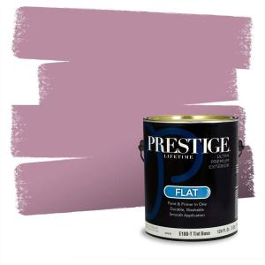 imagePRESTIGE Paints Interior Paint and Primer In One 1Gallon Flat Comparable Match of Valspar Cosmic PinkIris Reverie