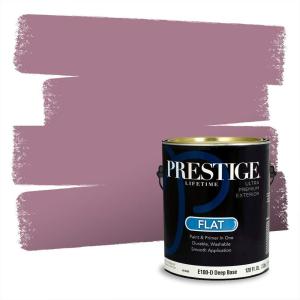imagePRESTIGE Paints Interior Paint and Primer In One 1Gallon Flat Comparable Match of Valspar Cosmic PinkPurple Plumage