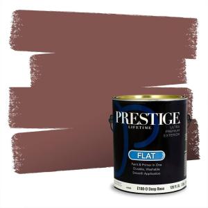 imagePRESTIGE Paints Interior Paint and Primer In One 1Gallon Flat Comparable Match of Valspar Cosmic PinkRedstone Western Red