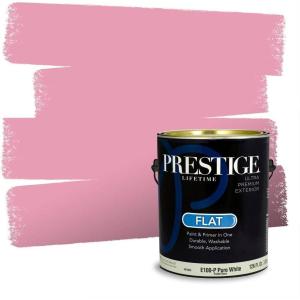 imagePRESTIGE Paints Interior Paint and Primer In One 1Gallon Flat Comparable Match of Valspar Cosmic PinkSecond Blush