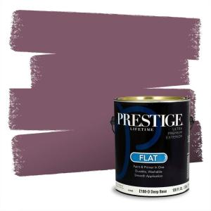 imagePRESTIGE Paints Interior Paint and Primer In One 1Gallon Flat Comparable Match of Valspar Cosmic PinkVintage Grape