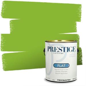 imagePRESTIGE Paints Interior Paint and Primer In One 1Gallon Satin Comparable Match of Sherwin Williams AqueductOutrageous Green