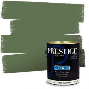 imagePRESTIGE Paints Interior Paint and Primer In One 1Gallon Satin Comparable Match of Sherwin Williams Kale GreenSW6439PCM