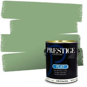imagePRESTIGE Paints Interior Paint and Primer In One 1Gallon Satin Comparable Match of Sherwin Williams Kale GreenSW6444PCM