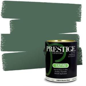 imagePRESTIGE Paints Interior Paint and Primer In One 1Gallon Satin Comparable Match of Sherwin Williams Kale GreenSW6460PCM