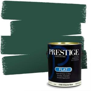 imagePRESTIGE Paints Interior Paint and Primer In One 1Gallon Satin Comparable Match of Sherwin Williams Kale GreenSW6468PCM