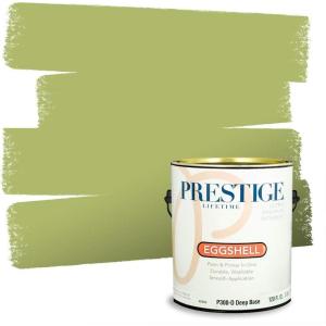 imagePRESTIGE Paints Interior Paint and Primer In One 1Gallon Satin Comparable Match of Sherwin Williams RomaineLime Rickey