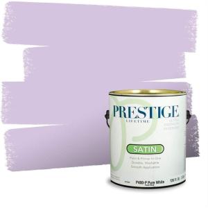 imagePRESTIGE Paints Interior Paint and Primer In One 1Gallon Satin Comparable Match of Valspar Classical VioletPlayful Petal