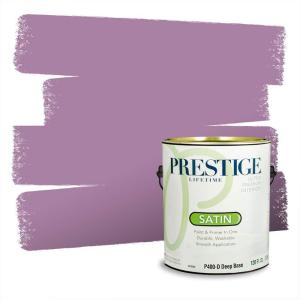 imagePRESTIGE Paints Interior Paint and Primer In One 1Gallon Satin Comparable Match of Valspar Classical VioletPurple Jewel