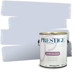 imagePRESTIGE Paints Interior Paint and Primer In One 1Gallon SemiGloss Comparable Match of Behr Siberian IceBlue Gossamer