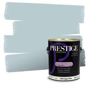 imagePRESTIGE Paints Interior Paint and Primer In One 1Gallon SemiGloss Comparable Match of Behr Siberian IceDayflower