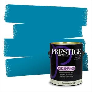 imagePRESTIGE Paints Interior Paint and Primer In One 1Gallon SemiGloss Comparable Match of Behr Siberian IceTibetan Turquoise