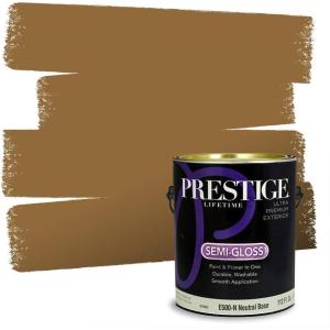 imagePRESTIGE Paints Interior Paint and Primer In One 1Gallon SemiGloss Comparable Match of Sherwin Williams Mannered GoldRelic Bronze