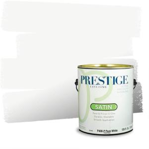 imagePrestige Paints Interior Paint and Primer In One 1Gallon Flat Comparable Match of Valspar PromenadeVS31Ultra White