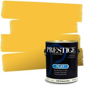 imagePRESTIGE Exterior Paint and Primer in One Always Flat 1 GallonGolden Straw