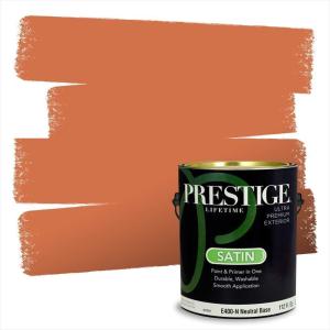 imagePRESTIGE Paints P500N84BM Interior Paint and Primer In One SemiGloss Comparable Match of Benjamin Moore 1 gallon Fiesta Orange76BMPCM