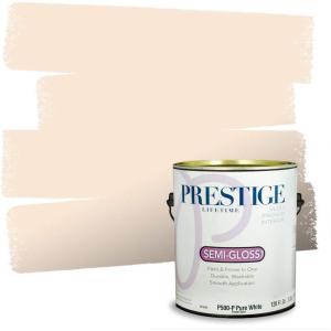 imagePRESTIGE Paints P500N84BM Interior Paint and Primer In One SemiGloss Comparable Match of Benjamin Moore 1 gallon Fiesta OrangeAmelia Blush