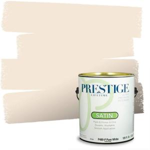 imagePRESTIGE Paints P500N84BM Interior Paint and Primer In One SemiGloss Comparable Match of Benjamin Moore 1 gallon Fiesta OrangeAntique White