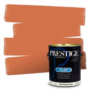 imagePRESTIGE Paints P500N84BM Interior Paint and Primer In One SemiGloss Comparable Match of Benjamin Moore 1 gallon Fiesta OrangeCorlsbud Canyon