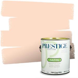 imagePRESTIGE Paints P500N84BM Interior Paint and Primer In One SemiGloss Comparable Match of Benjamin Moore 1 gallon Fiesta OrangeDaytona Peach