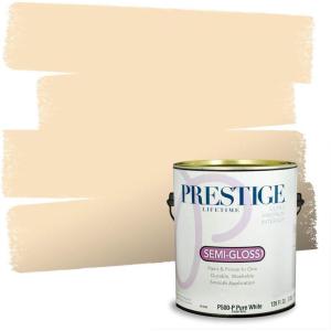 imagePRESTIGE Paints P500N84BM Interior Paint and Primer In One SemiGloss Comparable Match of Benjamin Moore 1 gallon Fiesta OrangeSecluded Beach