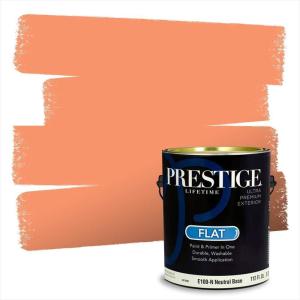 imagePRESTIGE Paints P500N84BM Interior Paint and Primer In One SemiGloss Comparable Match of Benjamin Moore 1 gallon Fiesta OrangeSunset Boulevard