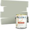 imagePRESTIGE Paints P400P449BM Interior Paint and Primer In One Satin Comparable Match of Benjamin Moore 1 gallon Serene Breeze472BMPCM