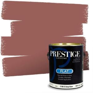 imagePRESTIGE Paints Exterior Paint and Primer In One 1Gallon Flat Comparable Match of Benjamin Moore Townsend Harbor Brown48BMPCM