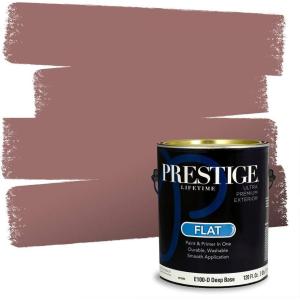 imagePRESTIGE Paints Exterior Paint and Primer In One 1Gallon Flat Comparable Match of Benjamin Moore Townsend Harbor BrownHC62BMPCM