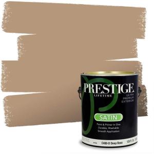 imagePRESTIGE Paints Exterior Paint and Primer In One 1Gallon Satin Comparable Match of Benjamin Moore Boardwalk1083BMPCM