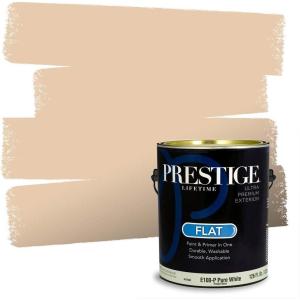 imagePRESTIGE Paints Exterior Paint and Primer In One 1Gallon Satin Comparable Match of Benjamin Moore Boardwalk1088BMPCM
