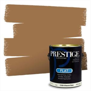 imagePRESTIGE Paints Exterior Paint and Primer In One 1Gallon Satin Comparable Match of Benjamin Moore Boardwalk1119BMPCM