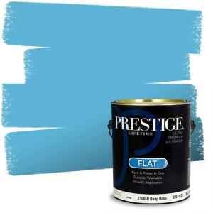 imagePRESTIGE Paints P100PSW6793 Interior Paint and Primer in One 1Gallon Flat Comparable Match of Sherwin Williams Bluebell 1 Gallon SW113BluebellSW6794PCM