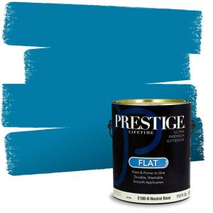imagePRESTIGE Paints P100PSW6793 Interior Paint and Primer in One 1Gallon Flat Comparable Match of Sherwin Williams Bluebell 1 Gallon SW113BluebellSW6796PCM