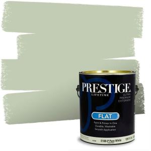 imagePRESTIGE Paints P400P449BM Interior Paint and Primer In One Satin Comparable Match of Benjamin Moore 1 gallon Serene Breeze438BMPCM