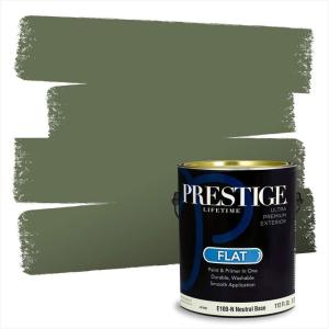 imagePRESTIGE Paints P400P449BM Interior Paint and Primer In One Satin Comparable Match of Benjamin Moore 1 gallon Serene Breeze441BMPCM