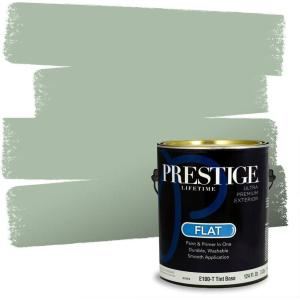 imagePRESTIGE Paints P400P449BM Interior Paint and Primer In One Satin Comparable Match of Benjamin Moore 1 gallon Serene Breeze444BMPCM