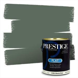 imagePRESTIGE Paints P400P449BM Interior Paint and Primer In One Satin Comparable Match of Benjamin Moore 1 gallon Serene Breeze447BMPCM