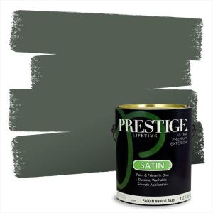 imagePRESTIGE Paints P400P449BM Interior Paint and Primer In One Satin Comparable Match of Benjamin Moore 1 gallon Serene Breeze448BMPCM