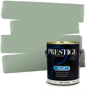 imagePRESTIGE Paints P400P449BM Interior Paint and Primer In One Satin Comparable Match of Benjamin Moore 1 gallon Serene Breeze452BMPCM