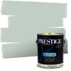 imagePRESTIGE Paints P400P449BM Interior Paint and Primer In One Satin Comparable Match of Benjamin Moore 1 gallon Serene Breeze458BMPCM