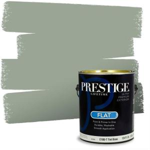 imagePRESTIGE Paints P400P449BM Interior Paint and Primer In One Satin Comparable Match of Benjamin Moore 1 gallon Serene Breeze460BMPCM