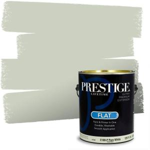 imagePRESTIGE Paints P400P449BM Interior Paint and Primer In One Satin Comparable Match of Benjamin Moore 1 gallon Serene Breeze471BMPCM