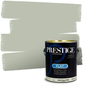 imagePRESTIGE Paints P400P449BM Interior Paint and Primer In One Satin Comparable Match of Benjamin Moore 1 gallon Serene BreezeAganthus Green