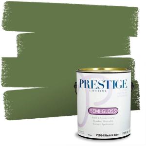 imagePRESTIGE Paints P400P449BM Interior Paint and Primer In One Satin Comparable Match of Benjamin Moore 1 gallon Serene BreezeHerb Garden